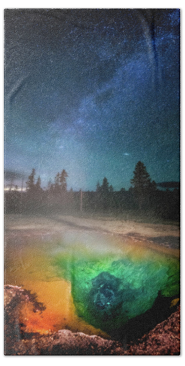 Yellowstone Beach Towel featuring the photograph Milky Way Thermal Pool by Darren White