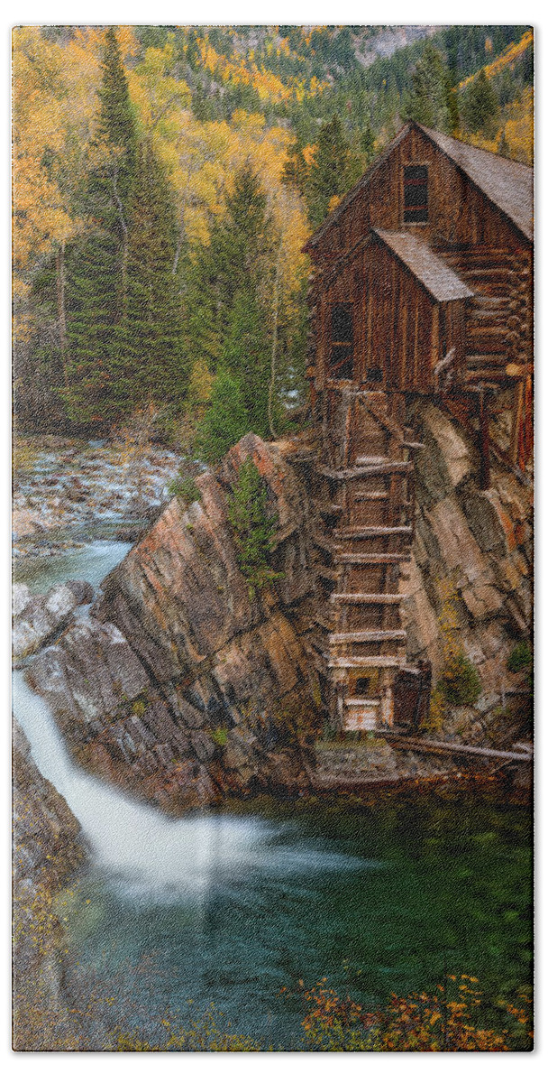 Fall Colors Beach Towel featuring the photograph Mill in the Mountains by Darren White