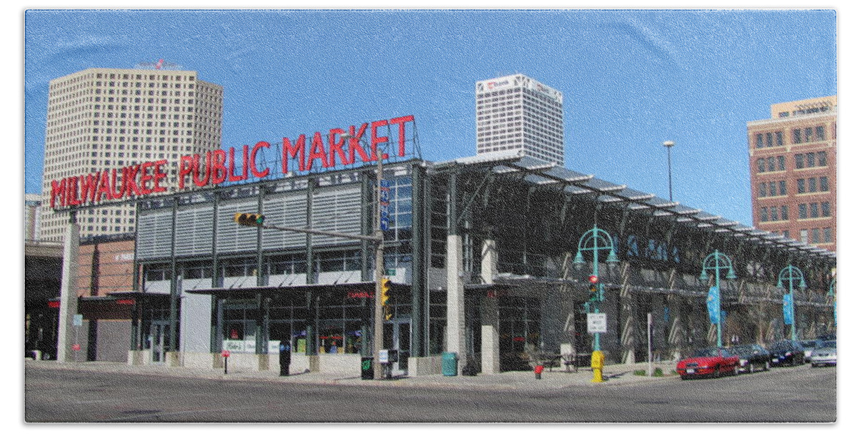 Milwaukee Beach Towel featuring the photograph Milwaukee Public Market 1 by Anita Burgermeister