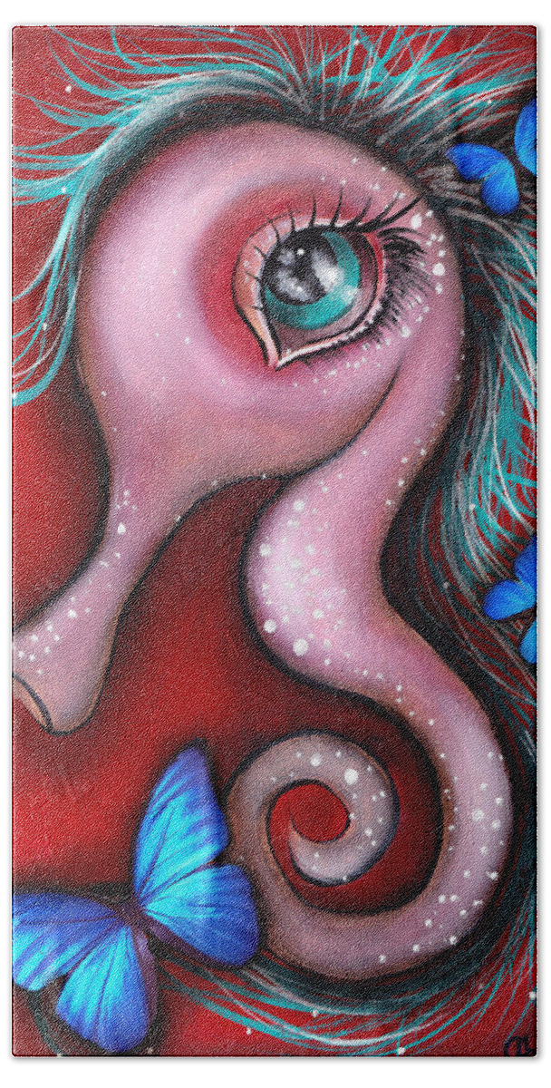 Seahorses Beach Towel featuring the painting Mina by Abril Andrade