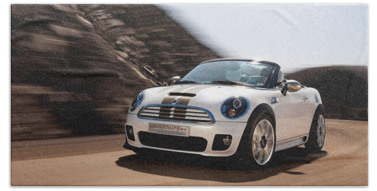 Mini Roadster Beach Towel featuring the photograph Mini Roadster by Jackie Russo