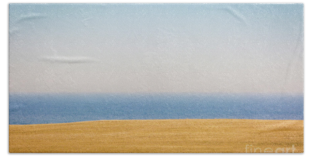 Blue Beach Sheet featuring the photograph Minimal Lake Ontario by Roger Monahan