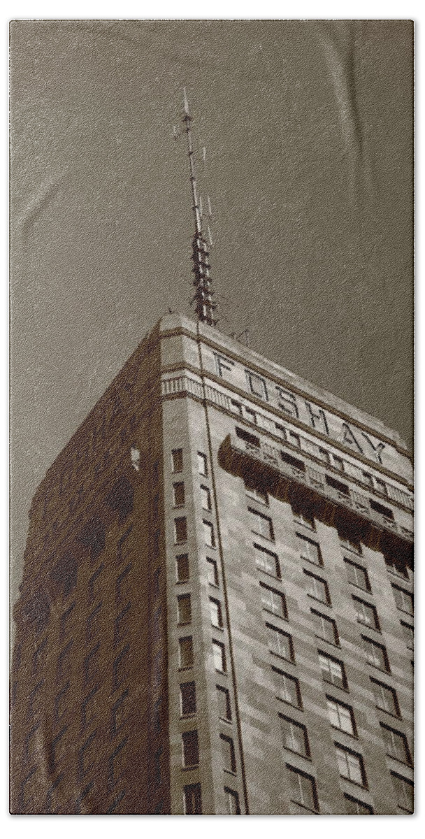 America Beach Sheet featuring the photograph Minneapolis Tower 6 Sepia by Frank Romeo