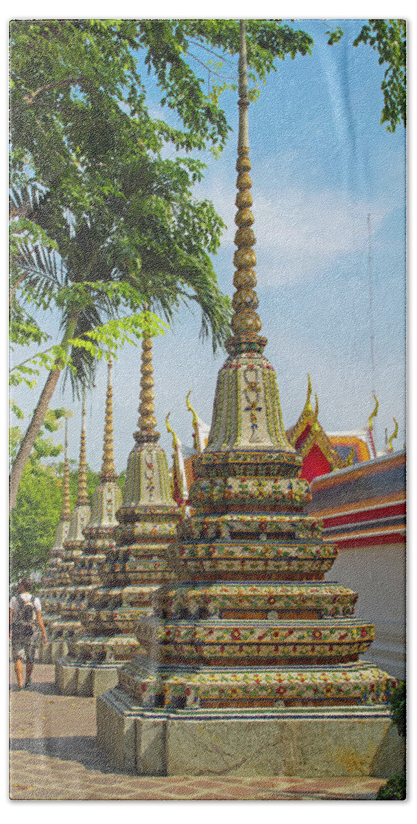 Chedi Beach Towel featuring the photograph Minor Chedi at Wat Pho by David Freuthal