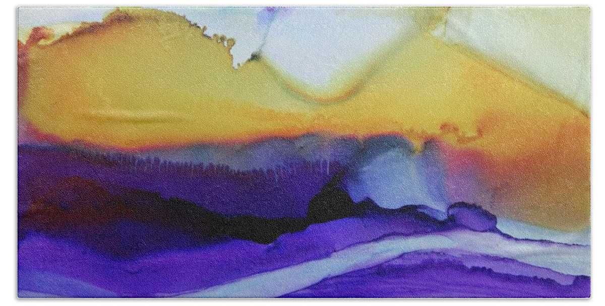 Alcohol Inks Beach Towel featuring the painting Mirage by Tracy Male