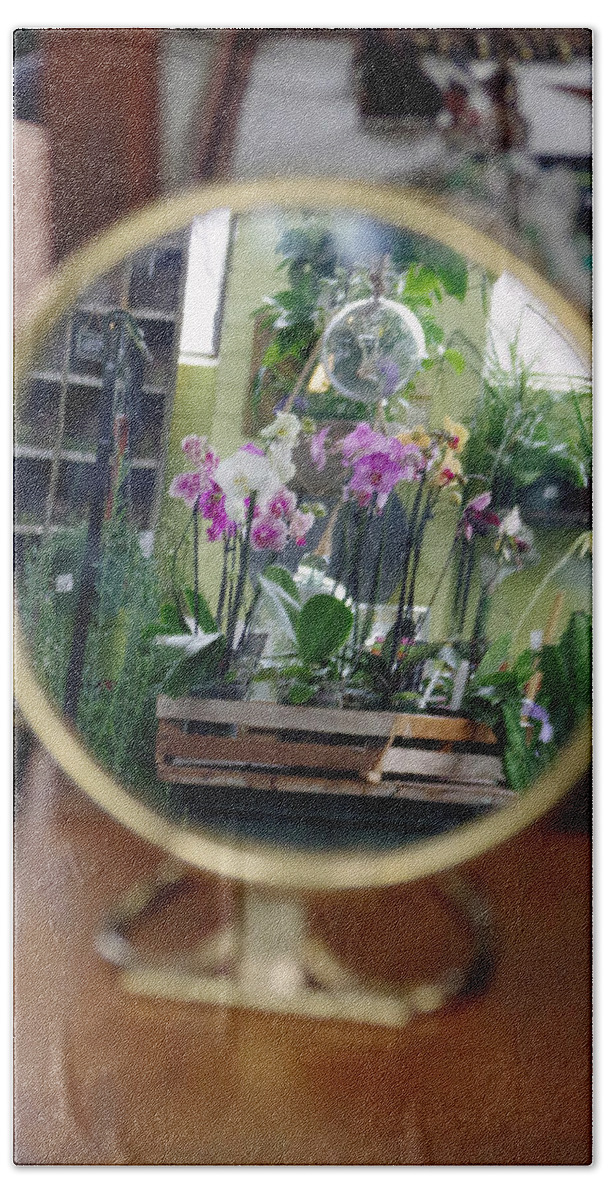 Orchids Beach Towel featuring the photograph Mirror of Orchids by Harry Tart