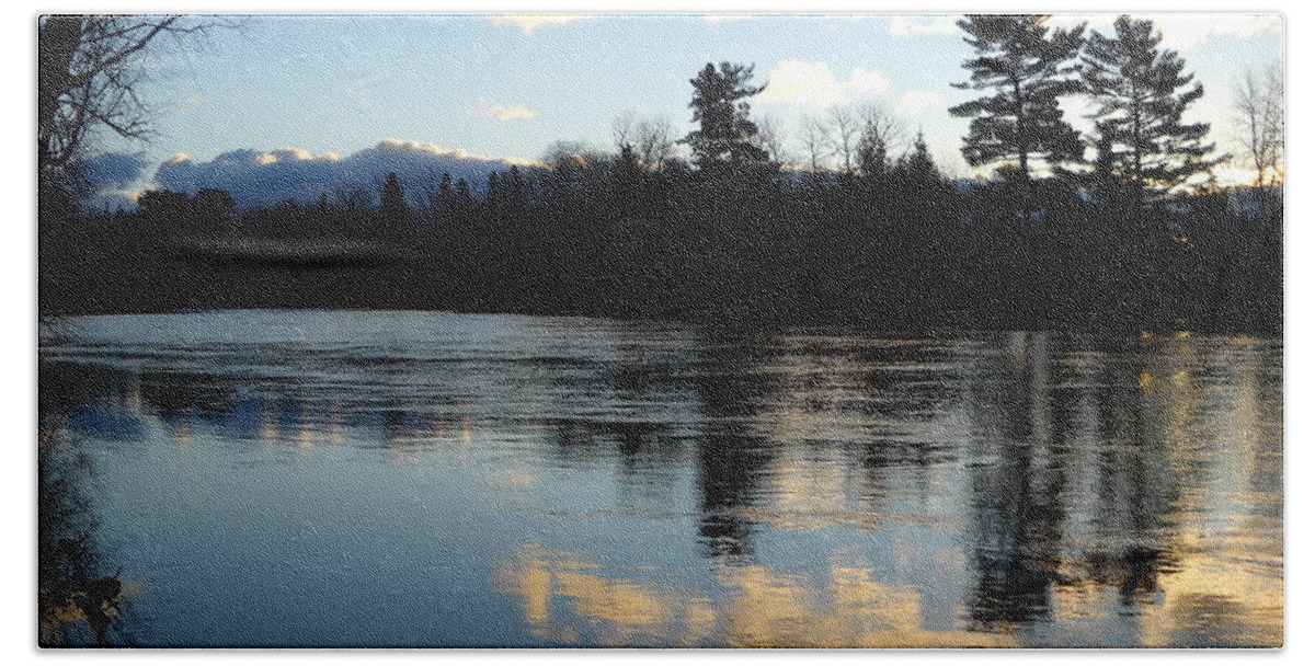 Mississippi River Beach Towel featuring the photograph Mississippi River Clouds by Kent Lorentzen