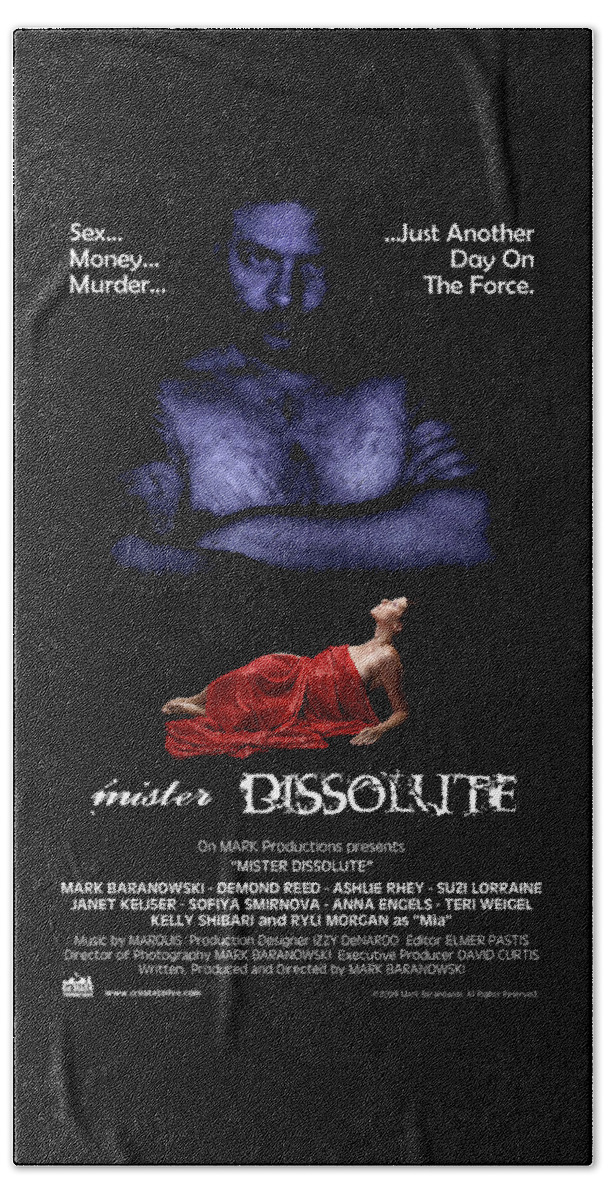 Movie Beach Towel featuring the digital art Mister Dissolute poster A by Mark Baranowski