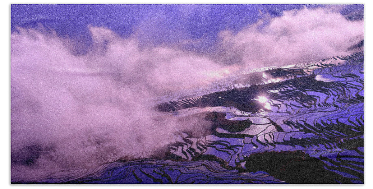 Yuanyang Beach Towel featuring the photograph Misty dream by Midori Chan