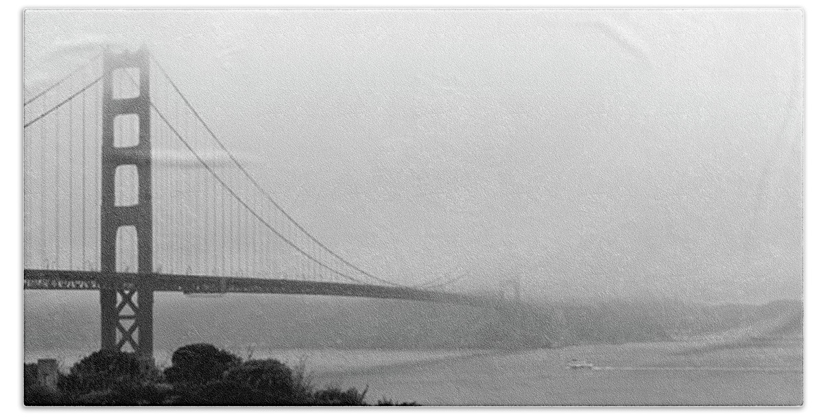 Golden Gate Beach Sheet featuring the photograph Misty Golden Gate by Maj Seda