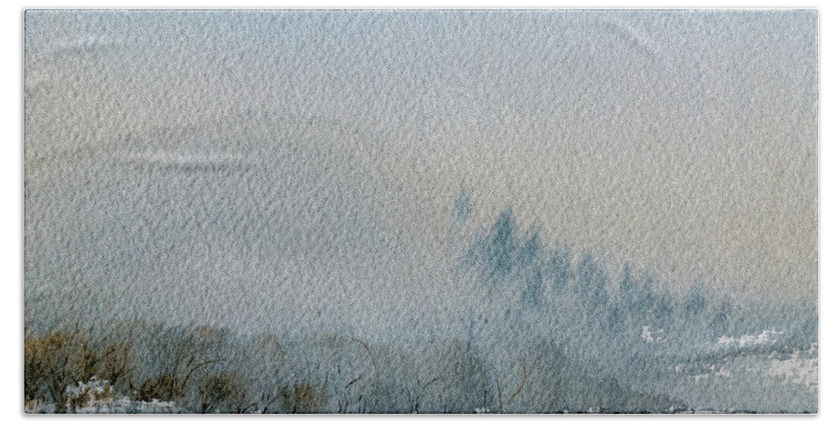 Australia Beach Towel featuring the painting A Misty Morning #1 by Dorothy Darden