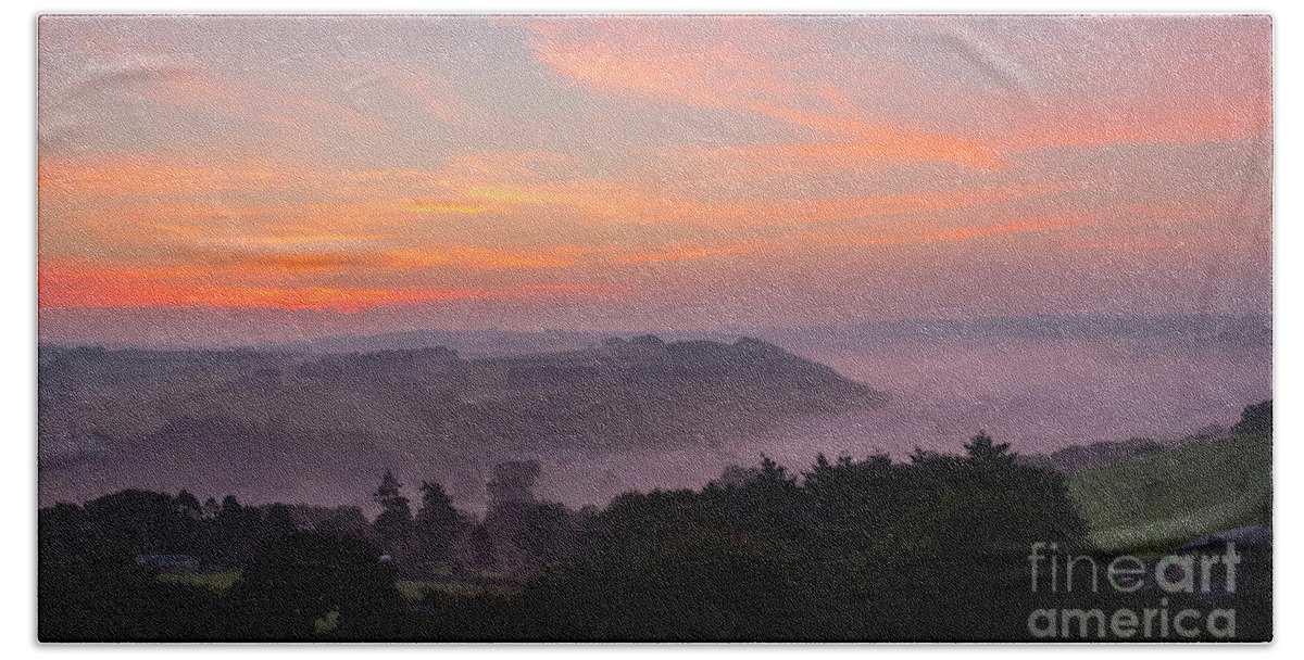 Sunrise Beach Towel featuring the photograph Misty Sunrise by Chris Thaxter