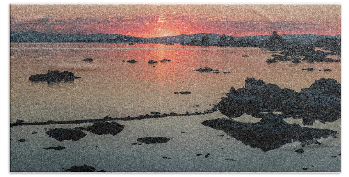 Eastern Sierra Beach Towel featuring the photograph Mono Lake Sunrise Sequence - 2 by Bill Roberts