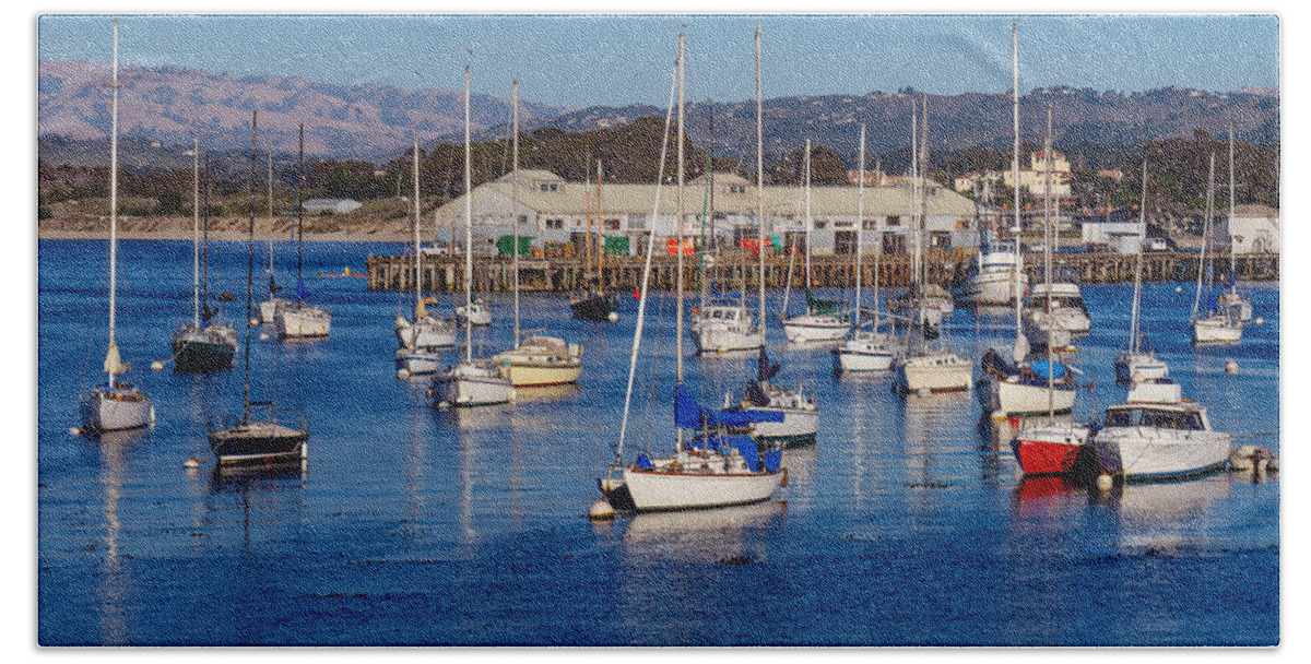 Monterey Beach Towel featuring the photograph Monterey Harbor by Derek Dean