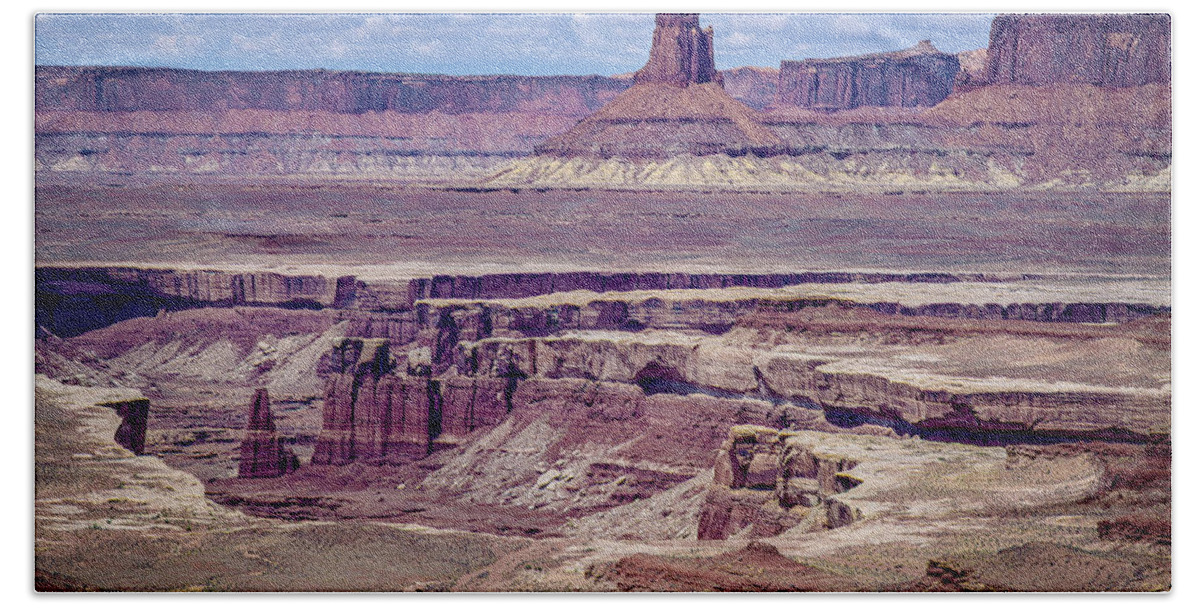 Utah Beach Towel featuring the photograph Monument Basin, Canyonlands by Gary Shepard