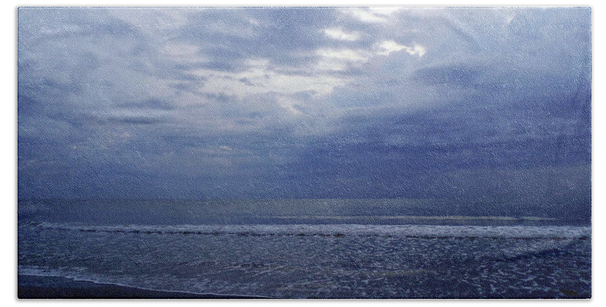 Sunrise Beach Towel featuring the photograph Moody Blue Beach by D Hackett