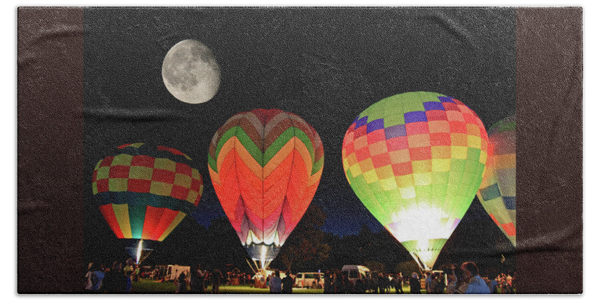 Moon Beach Sheet featuring the photograph Moon and Balloons by David Freuthal