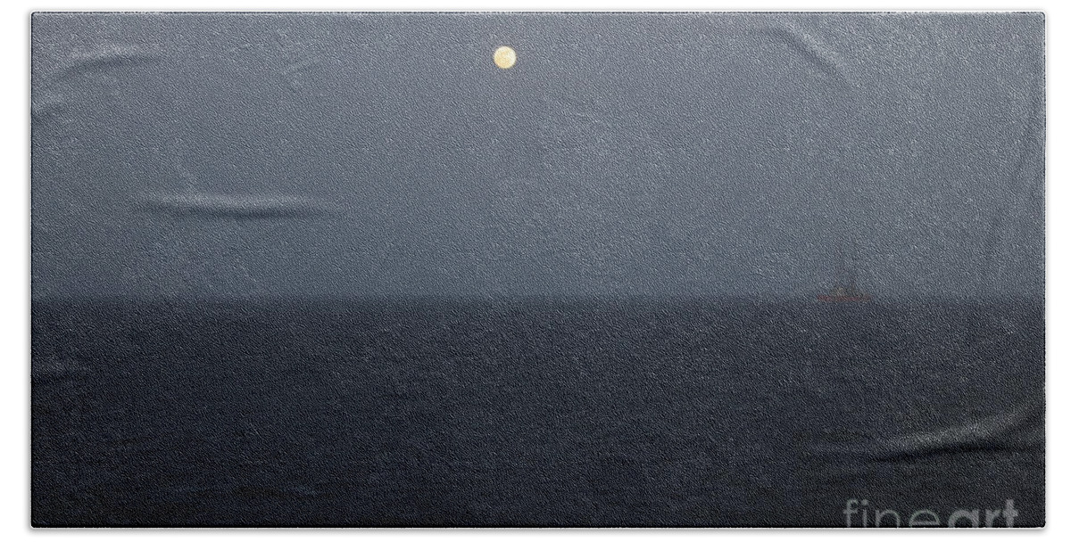 Moon Beach Towel featuring the photograph Moon at Sea by Clay Cofer