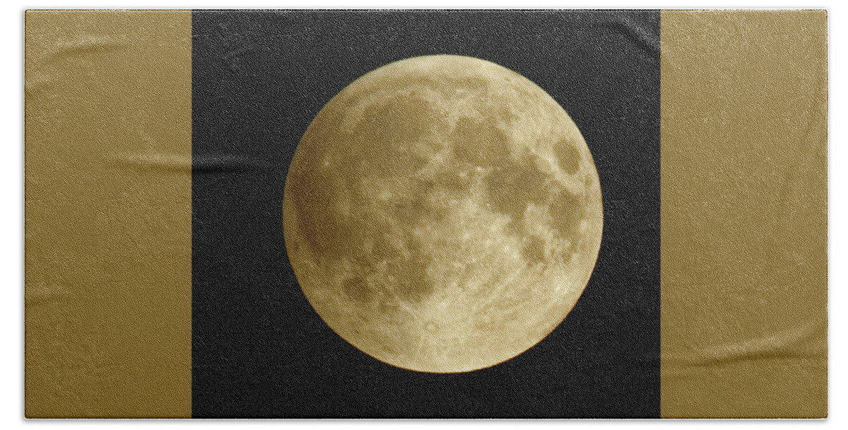 Moon Beach Towel featuring the photograph Moon during eclipse by Peter Ponzio
