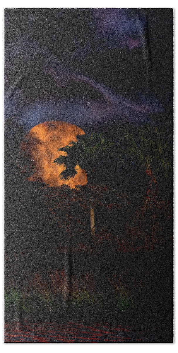 Moon Beach Towel featuring the photograph Moon River by Mark Andrew Thomas