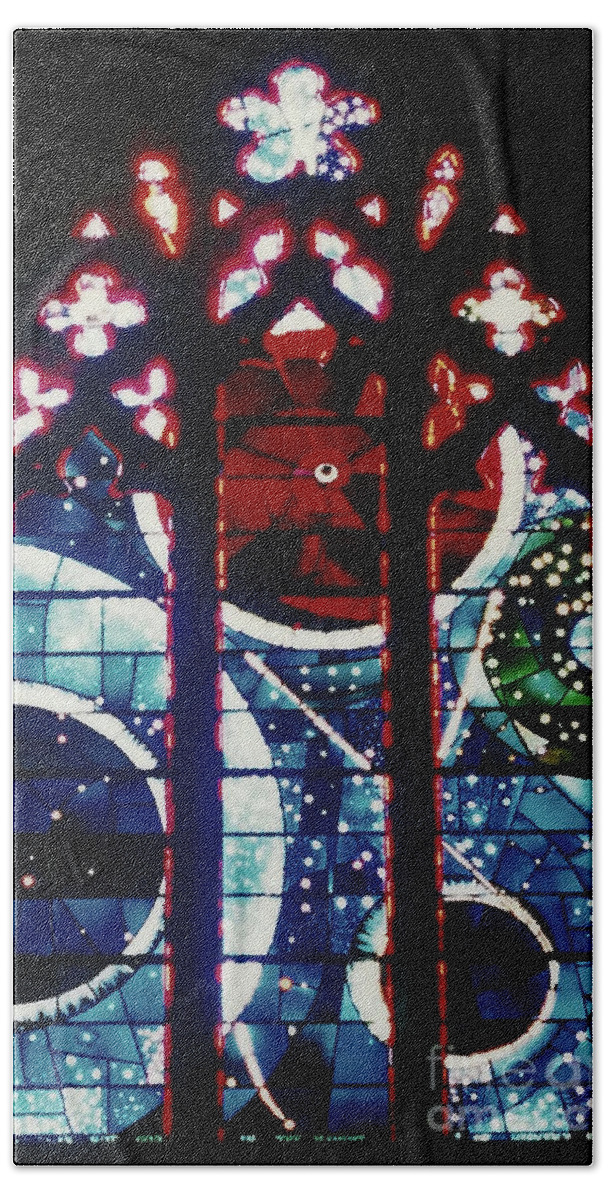 National Cathedral Beach Towel featuring the photograph Moon Rock in Space Window by D Hackett