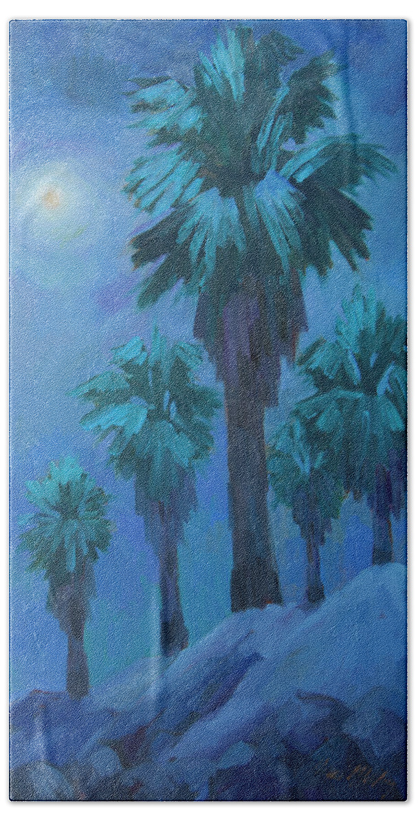 Moon Beach Towel featuring the painting Moonlight Reflections by Diane McClary