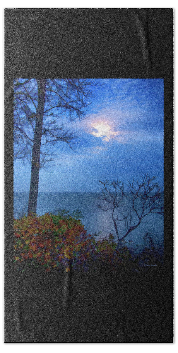 Painting Beach Towel featuring the photograph Moonset 1 by Rebecca Samler