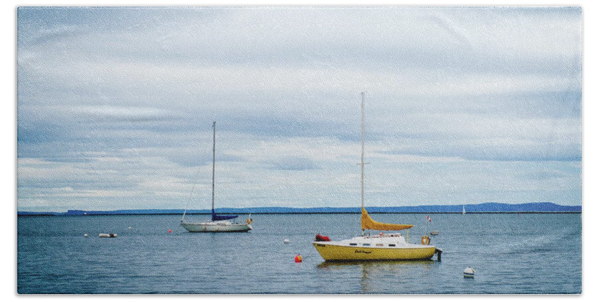 Mooring Beach Towel featuring the photograph Moored Sailboats by Rich S