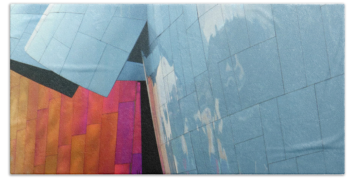 Abstract Beach Towel featuring the photograph Mo-Pop Reflections by Rick Locke - Out of the Corner of My Eye