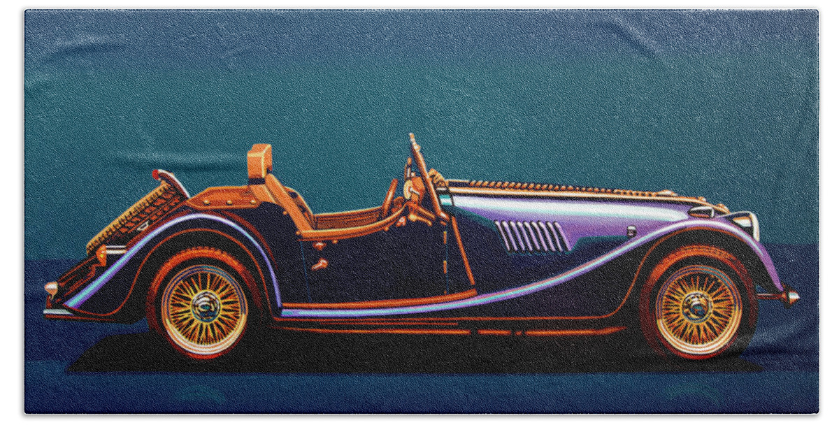 Morgan Roadster Beach Towel featuring the painting Morgan Roadster 2004 Painting by Paul Meijering