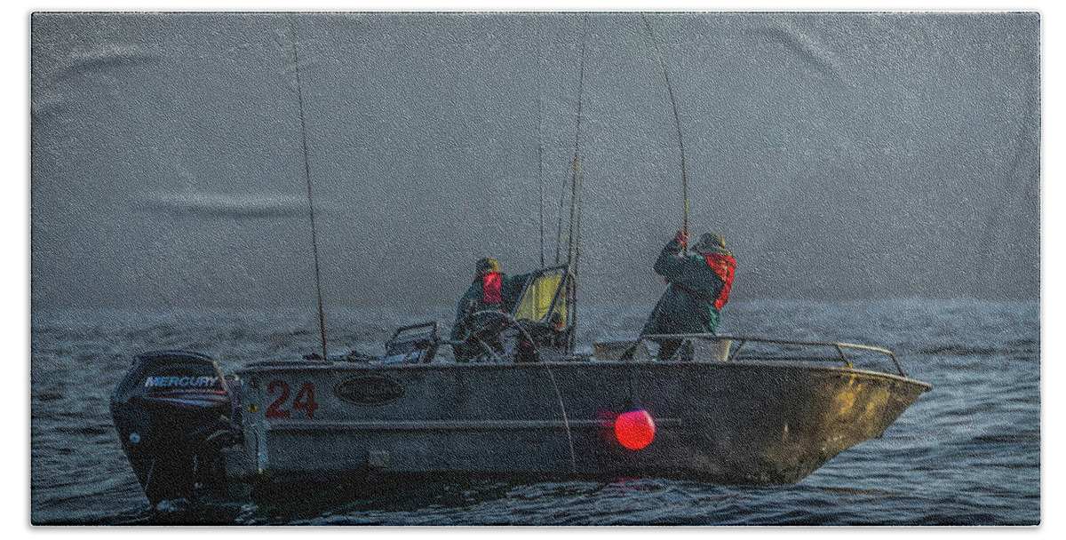 Fishing Beach Towel featuring the photograph Morning Catch by Jason Brooks