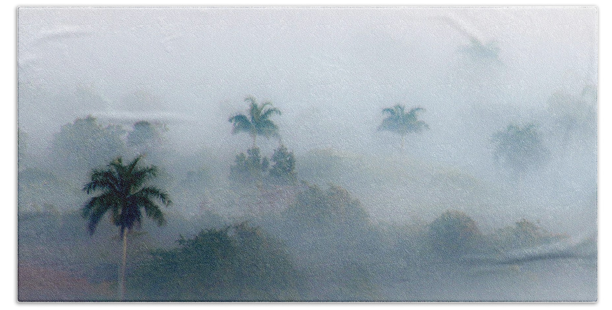 Cuba Beach Towel featuring the photograph Morning Fog, Vinales Valley by Marla Craven