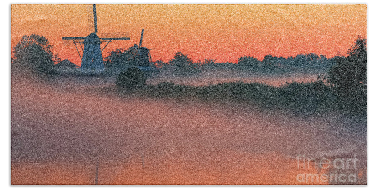 Bovenrijge Beach Towel featuring the photograph Morning has Broken by Henk Meijer Photography