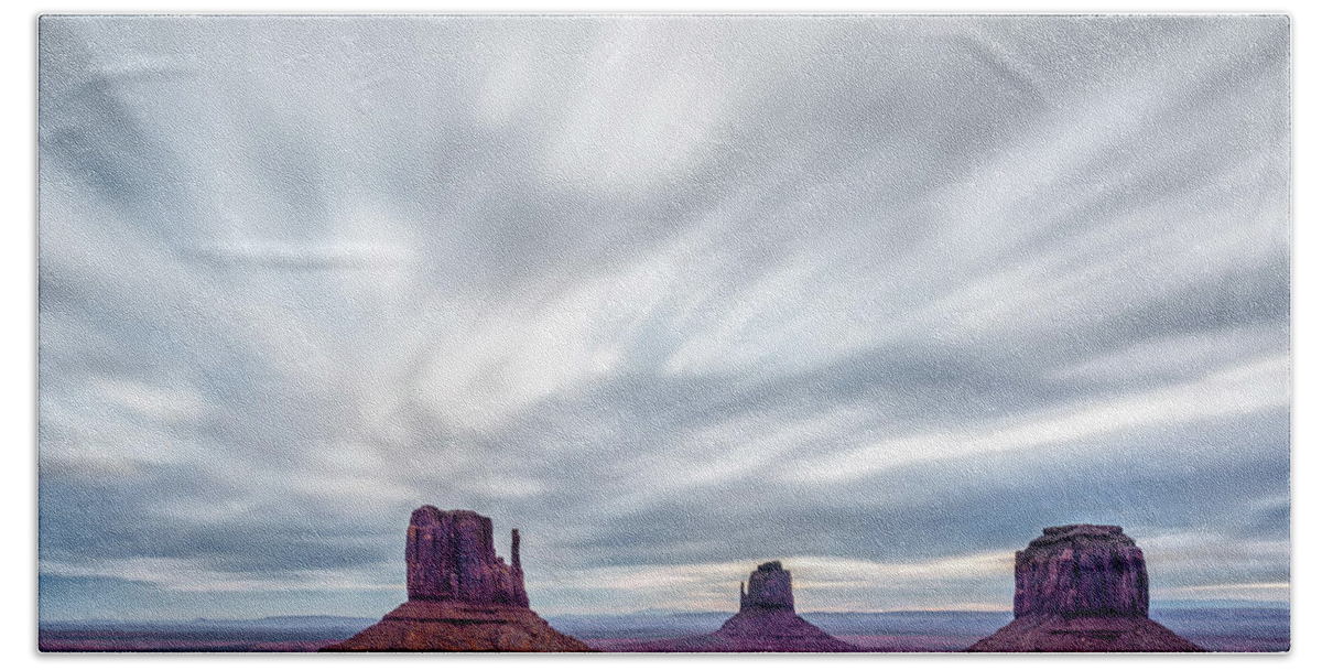 America Beach Sheet featuring the photograph Morning in Monument Valley by Jon Glaser