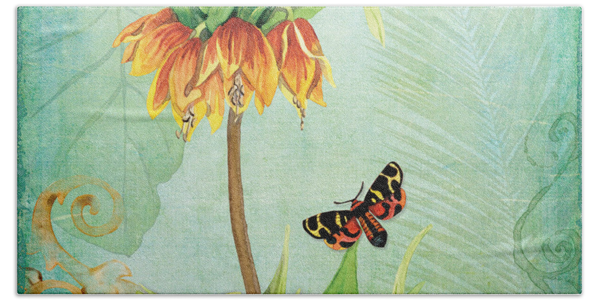 Fritallaria Beach Towel featuring the painting Morning Light - Tranquility by Audrey Jeanne Roberts