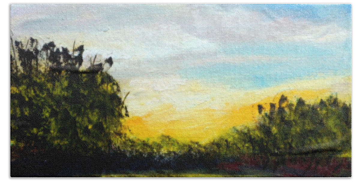 Virginia Beach Sheet featuring the painting Morning Light Virginia by Katy Hawk