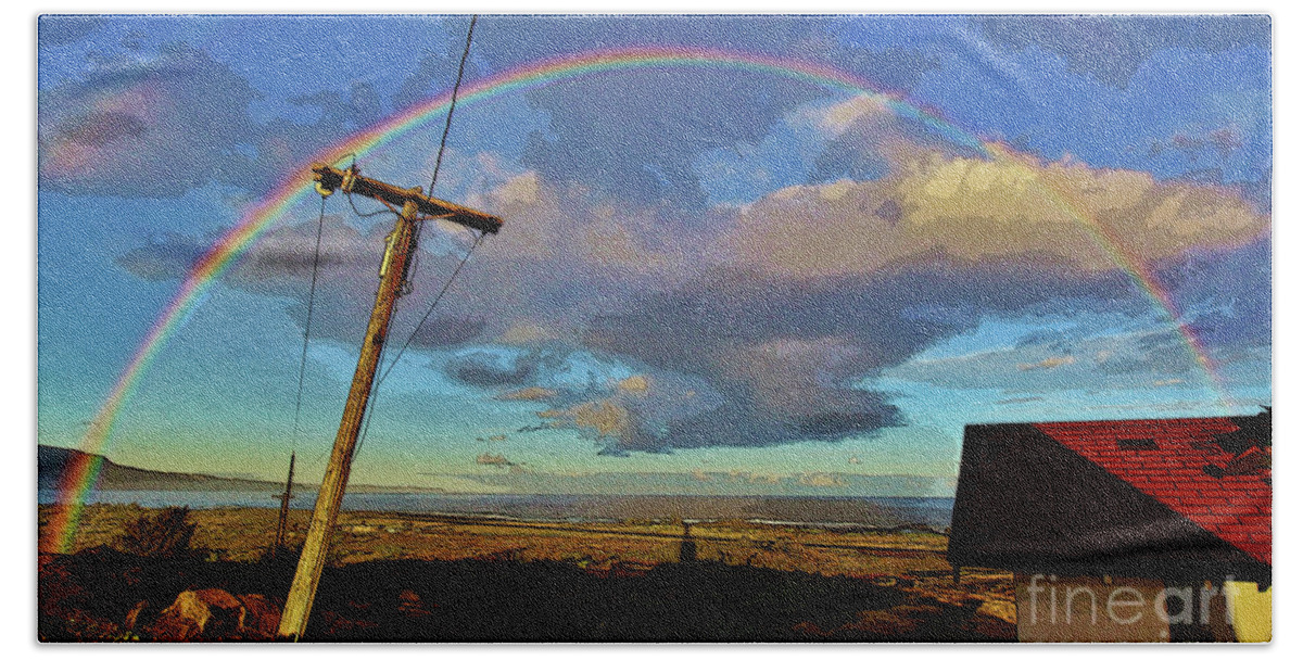 Rainbow Beach Towel featuring the photograph Morning Rainbow Over Kalaupapa by Craig Wood
