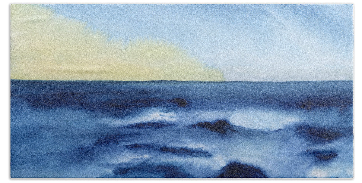 Morning Sea Beach Towel featuring the painting Morning Sea by Frank Bright
