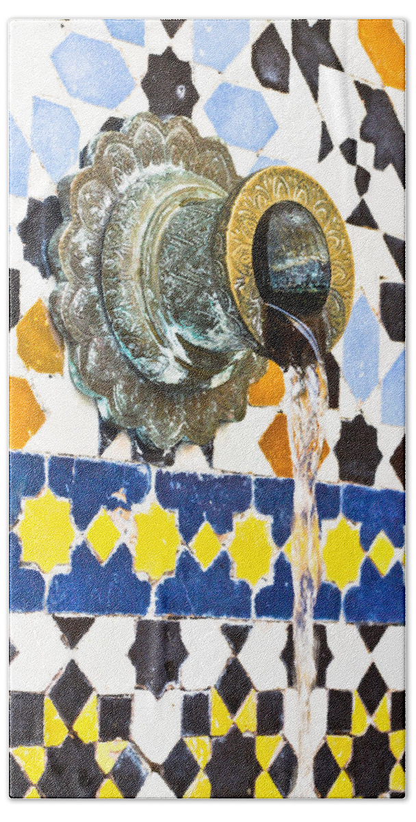 Ablution Beach Towel featuring the photograph Moroccan tap by Tom Gowanlock