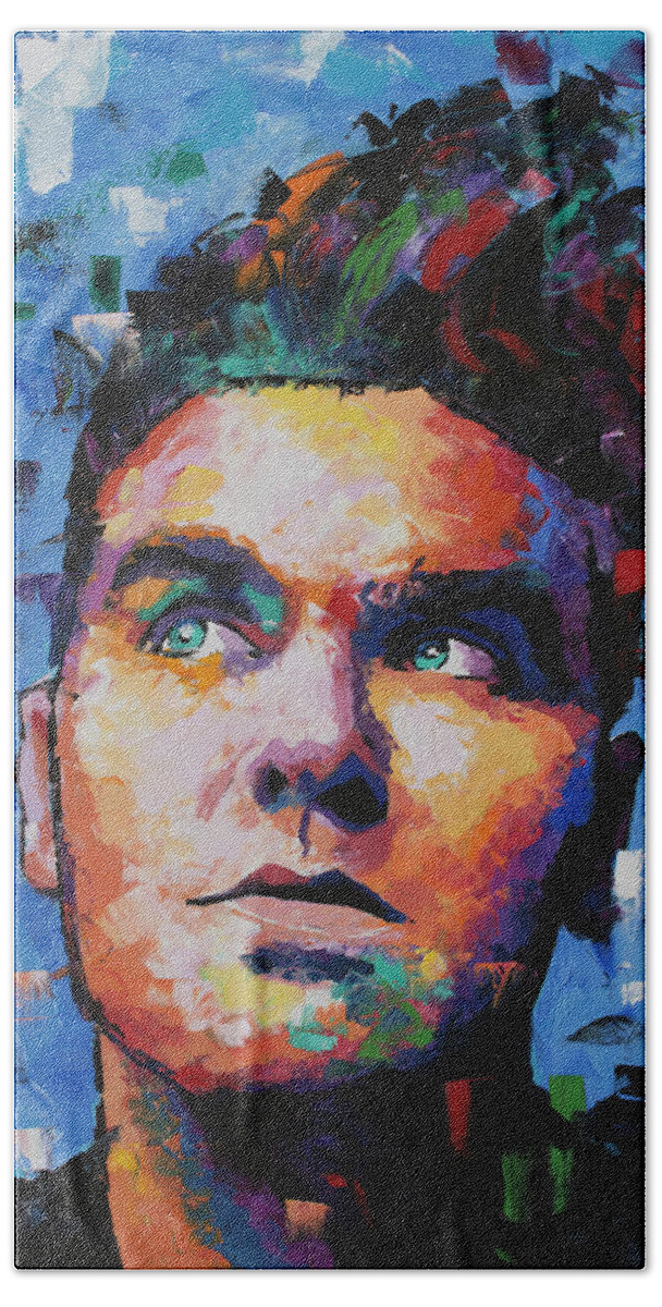 Morrissey Beach Towel featuring the painting Morrissey by Richard Day