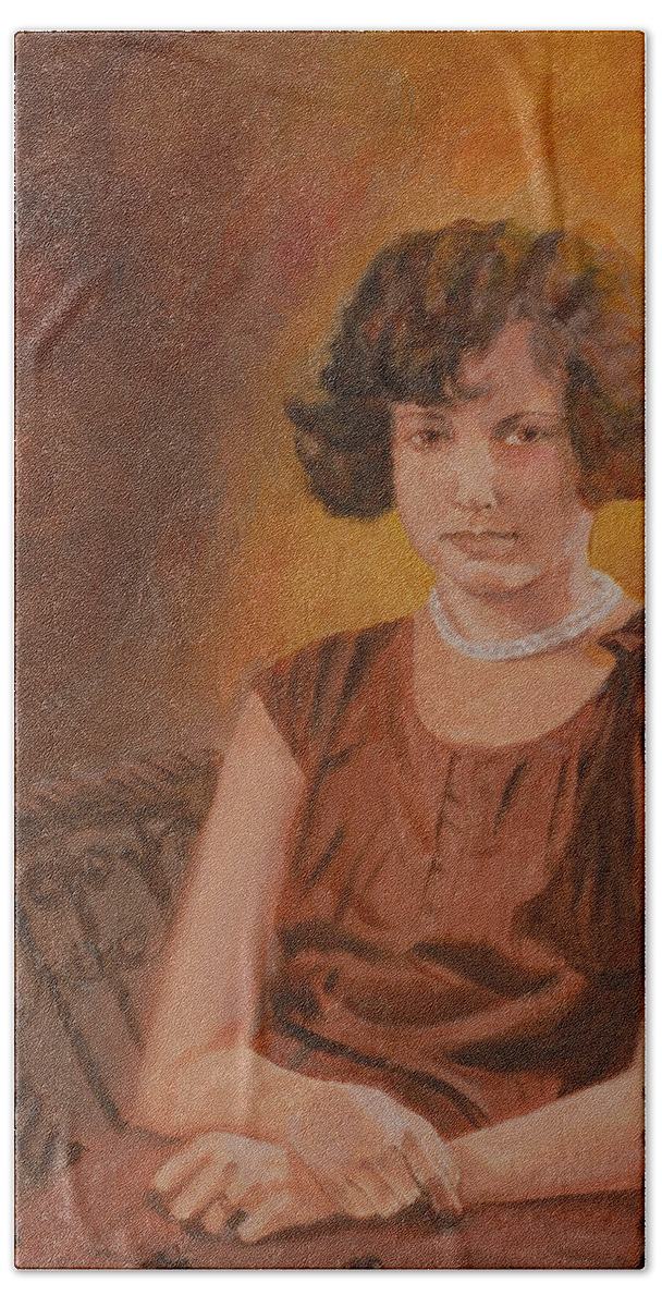 Woman Beach Towel featuring the painting Mother by Quwatha Valentine