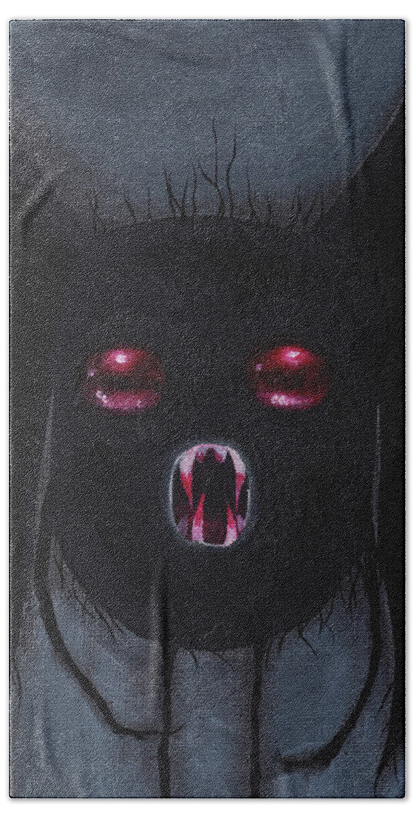 Mothman Beach Towel featuring the painting Mothman by Abril Andrade