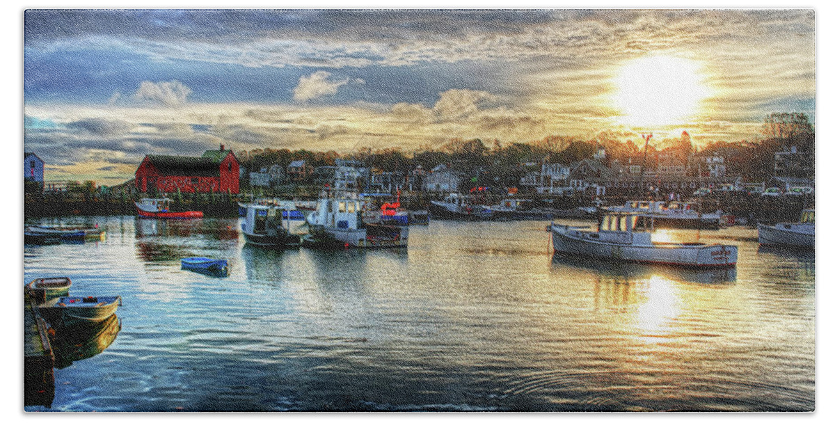Rockport Beach Sheet featuring the photograph Motif #1 Sunrise Rockport MA by Toby McGuire