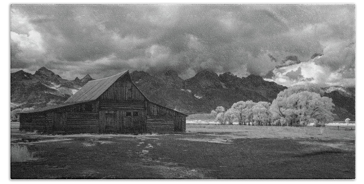 Barn Beach Towel featuring the photograph Moulton Barn at the Tetons by John Roach