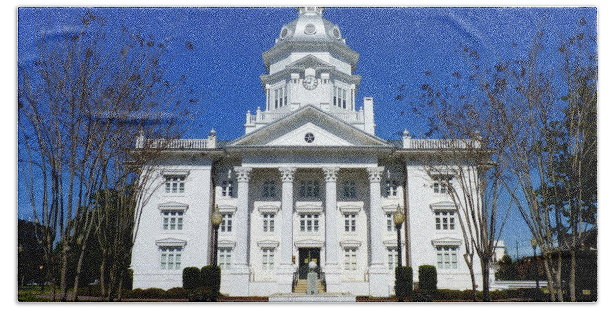 Moultrie Beach Sheet featuring the photograph Moultrie Courthouse by Carla Parris