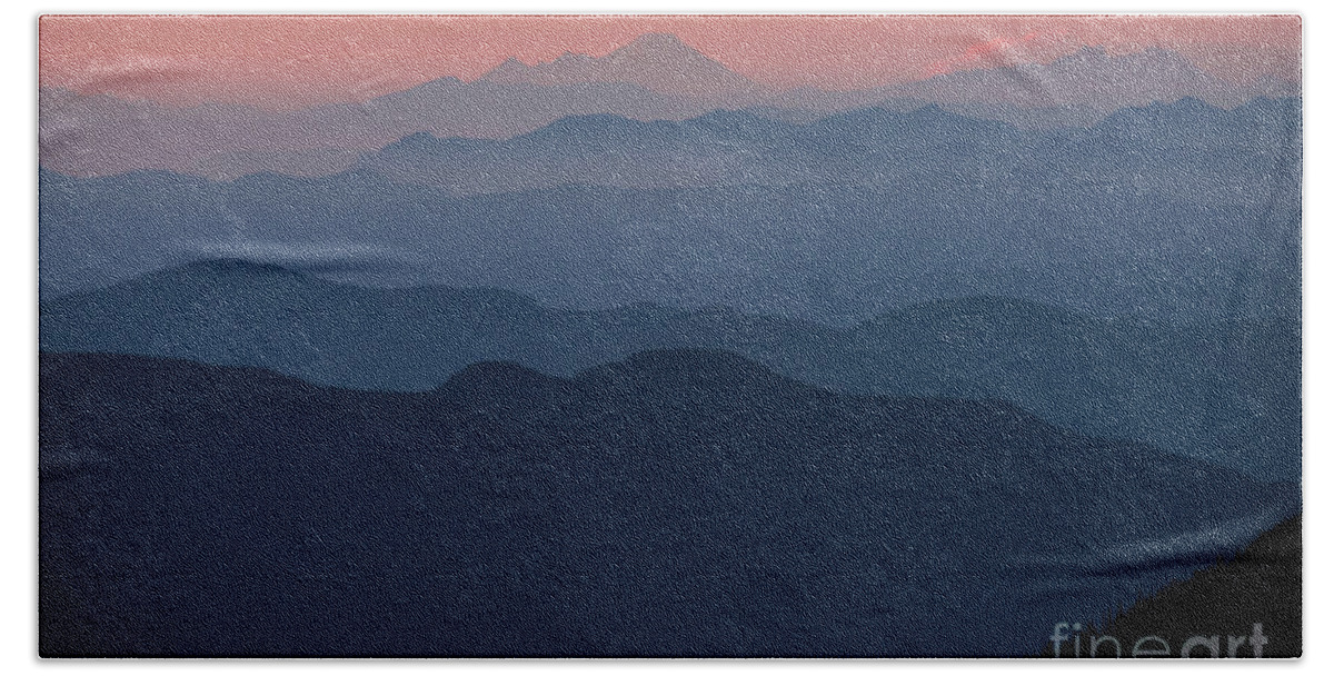Mount Rainier National Park Beach Towel featuring the photograph Mount Baker Sunset Landscape Layers Closer by Mike Reid