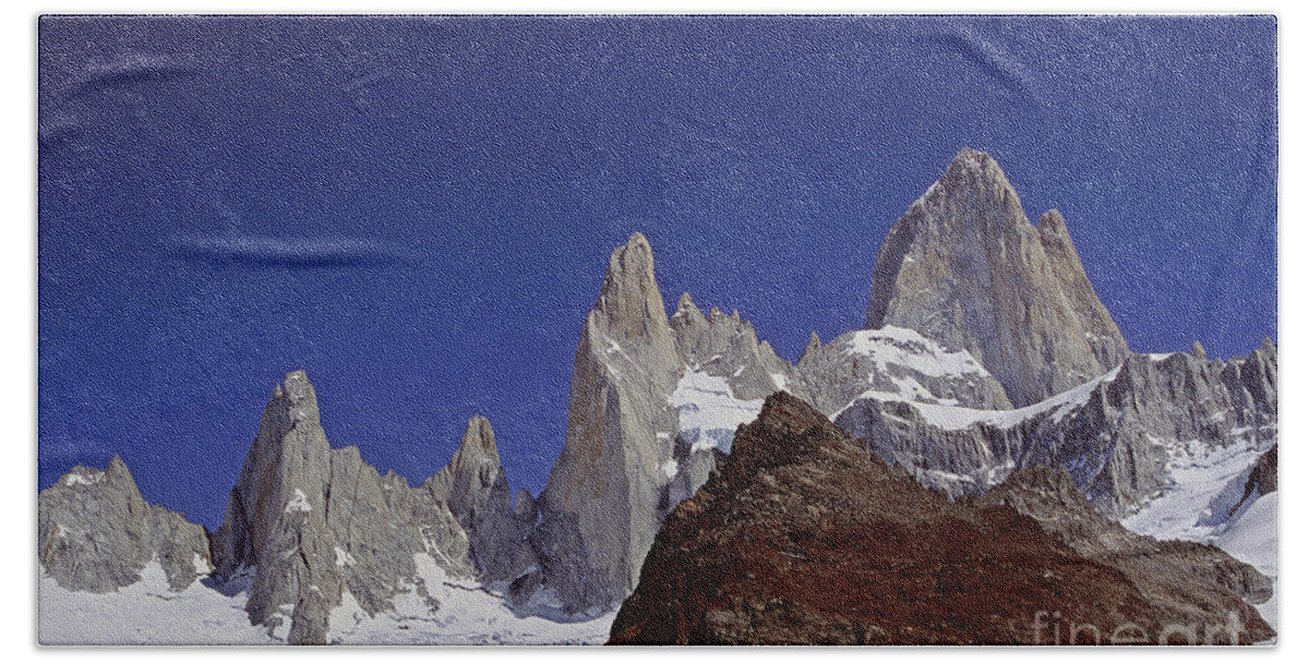 Prott Beach Sheet featuring the photograph Mount FitzRoy Patagonia 2 by Rudi Prott