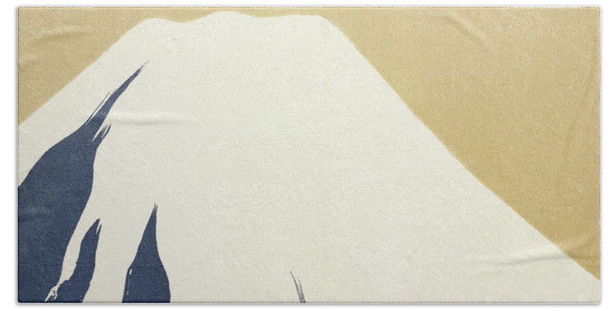 Sekka Beach Towel featuring the painting Mount Fuji by Kamisaka Sekka