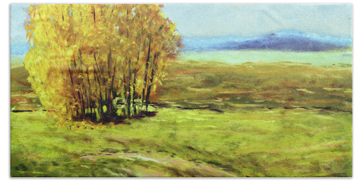 Pastel Beach Sheet featuring the painting Mountain Autumn - Pastel Landscape by Barry Jones