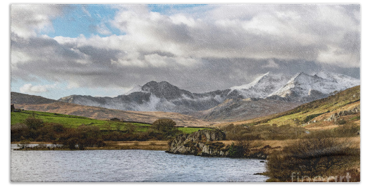 Snowdon Beach Towel featuring the photograph Mountain Landscape Snowdonia by Adrian Evans